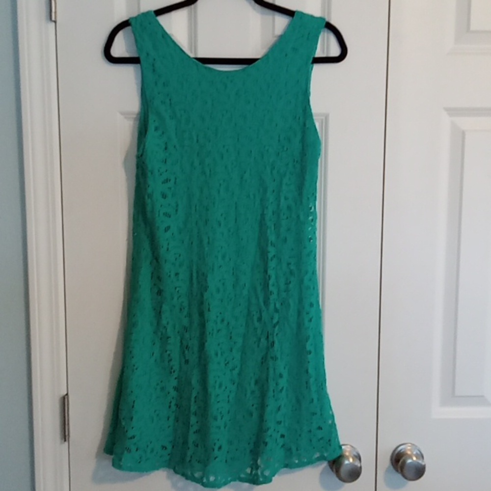 Umgee Turquoise Lace Mini Dress - Picture 5 of 6